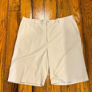 Peter Millar Crown Sport Mens Flat Front Stone Color Shorts Size 42 Waist